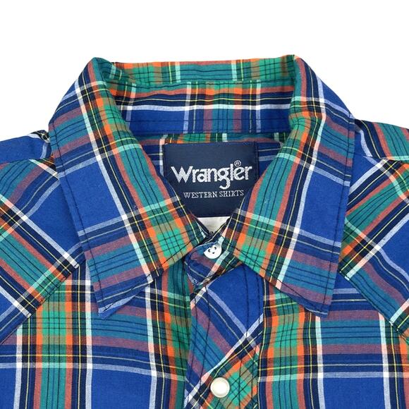 Wrangler Western Shirts Pearl Snap Multicolor SS Mens Size M EUC - Picture 4 of 6